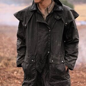 Drovers 3-in-1 cattleman coat, chaps, saddlebag genuine oilskin Kakadu Australia